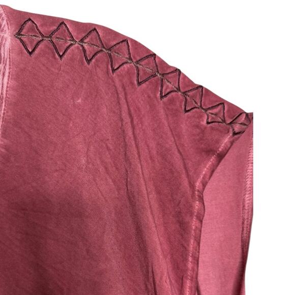 POL Red Brick Fringe V-Neckline Tunic Sleeveless Small Western NWT - Picture 6 of 9